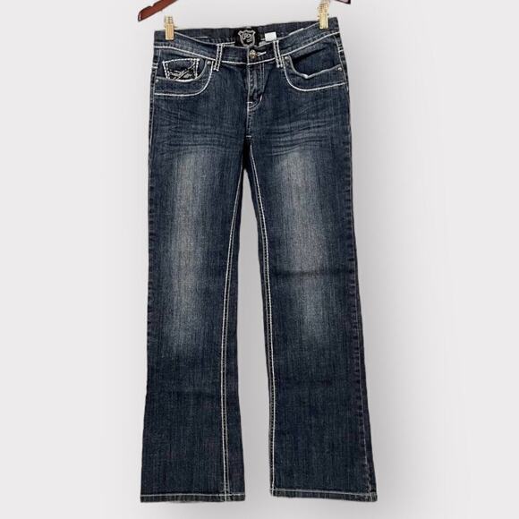 Petrol Womens Finney Designer Blue Jeans sz 2 27x32 5-Pocket Low Rise Bootcut - Picture 1 of 12